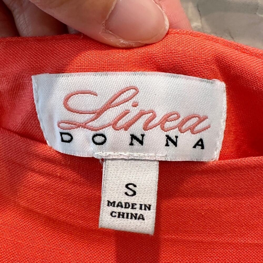 LINEA DONNA | Vintage Y2K Coral Linen Blend Midi Skirt | Size Small - Picture 4 of 6